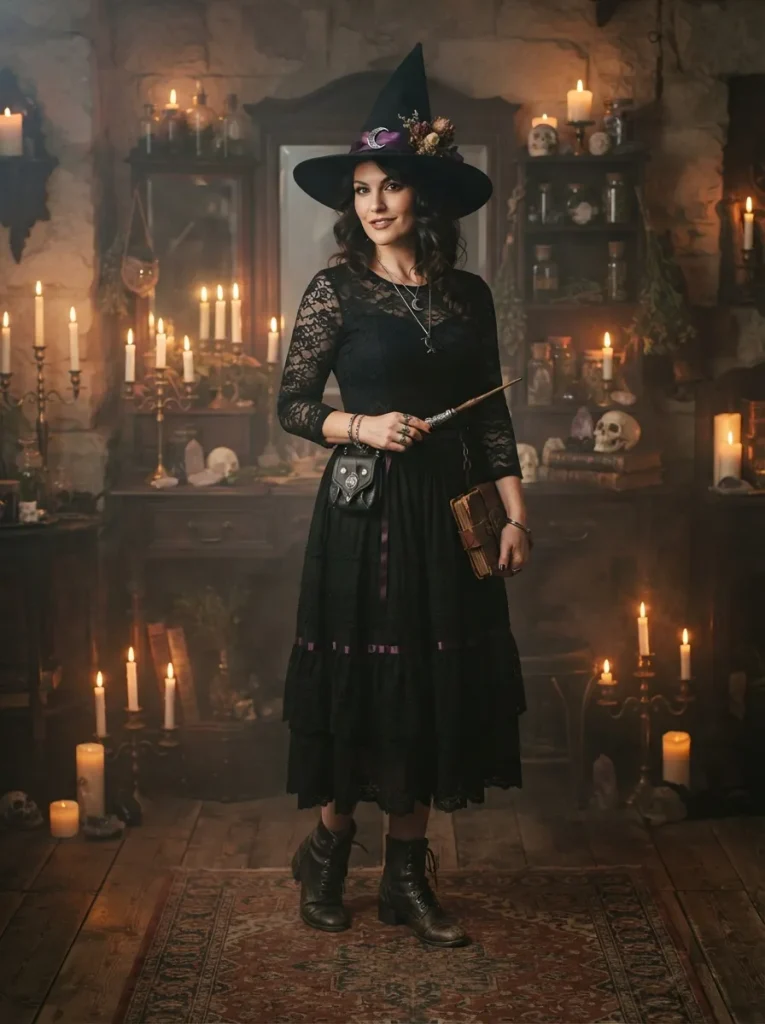 1. Classic Witch Halloween Outfit