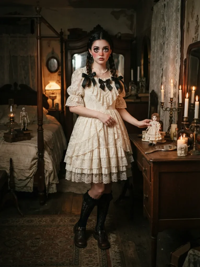 12. Scary Doll Halloween Outfit