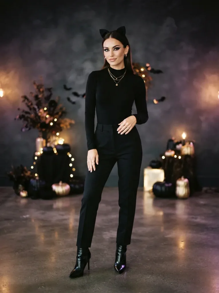 2. Glamorous Black Cat Outfit