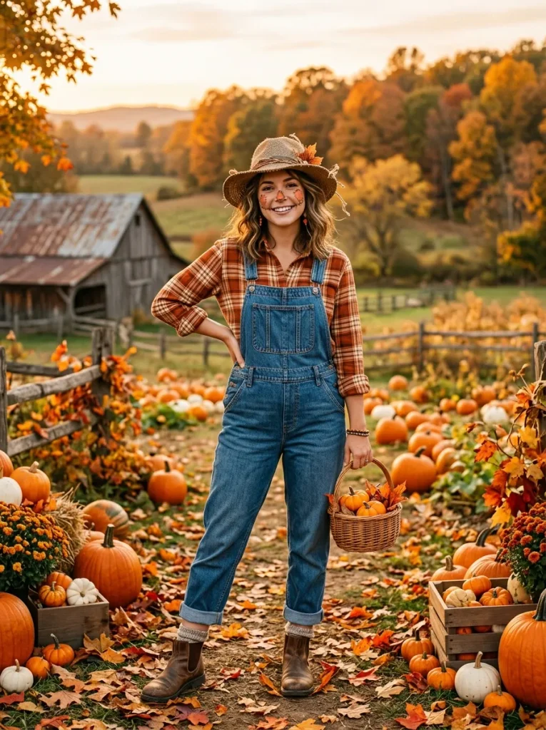 4. Build a Classic Scarecrow Look With Overalls