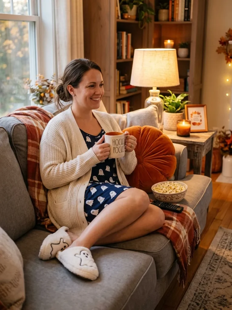 8. Style a Halloween Nightgown for a Movie Night