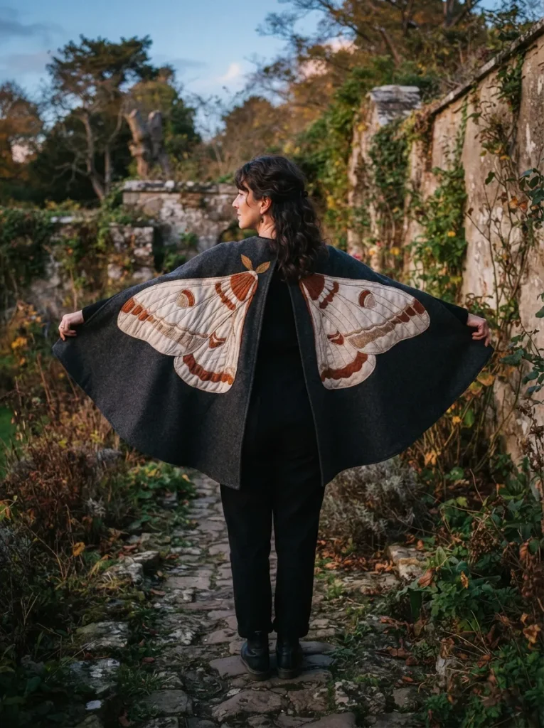 Appliqué Moth Cape