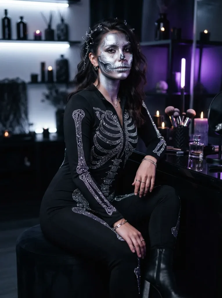 Glitter Skeleton Makeup