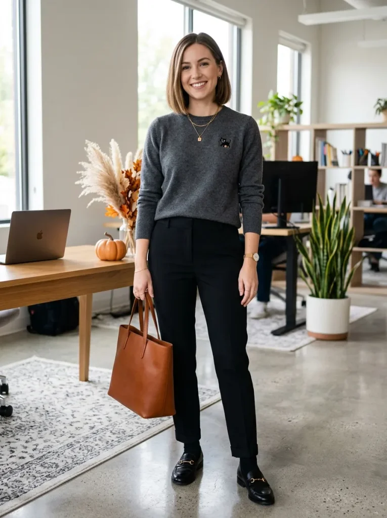 Halloween Crewneck Outfits for Casual Workplaces