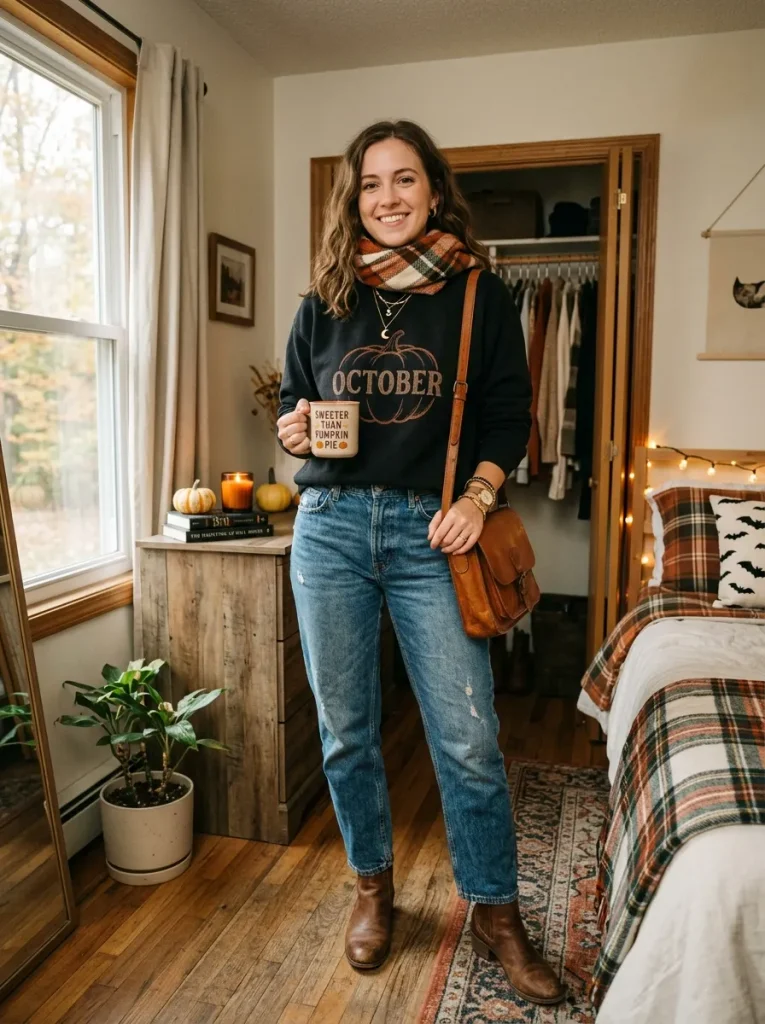 How to Make a Halloween Crewneck Outfit Feel Personal