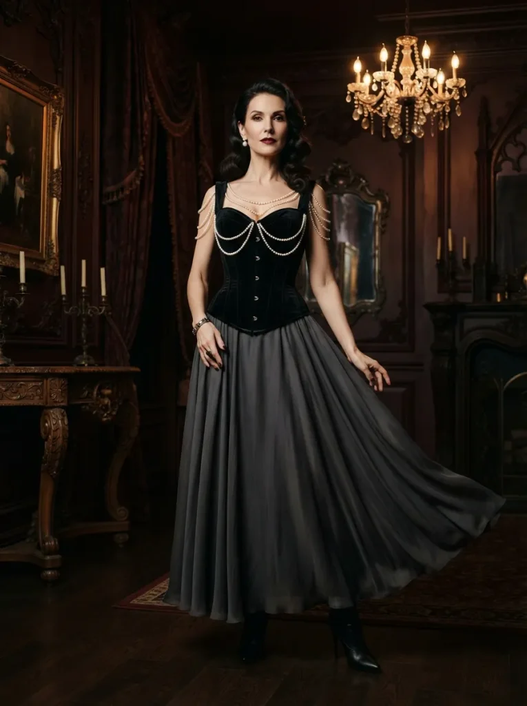 Pearl Draped Corset