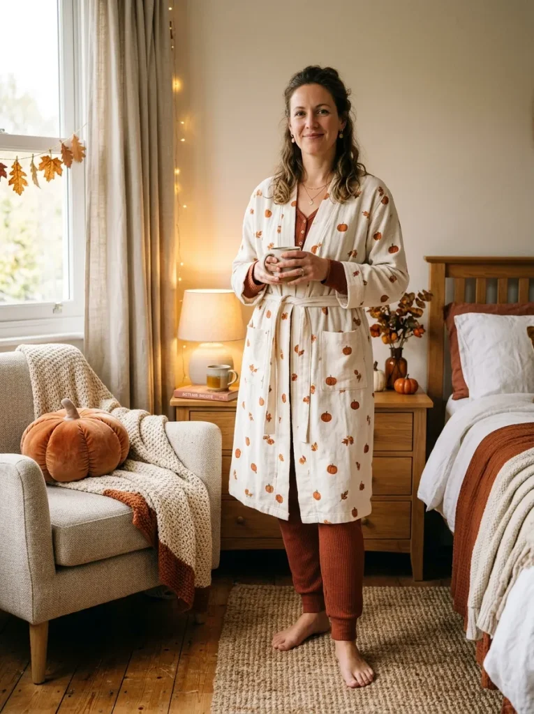 Pumpkin Print Robe
