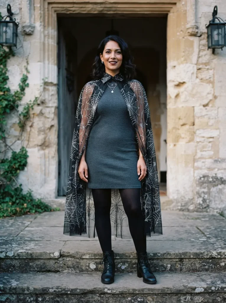 Silver Spiderweb Cape