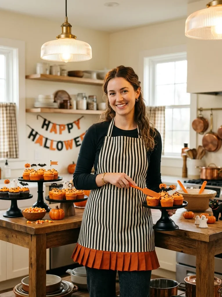Striped Ruffle Apron
