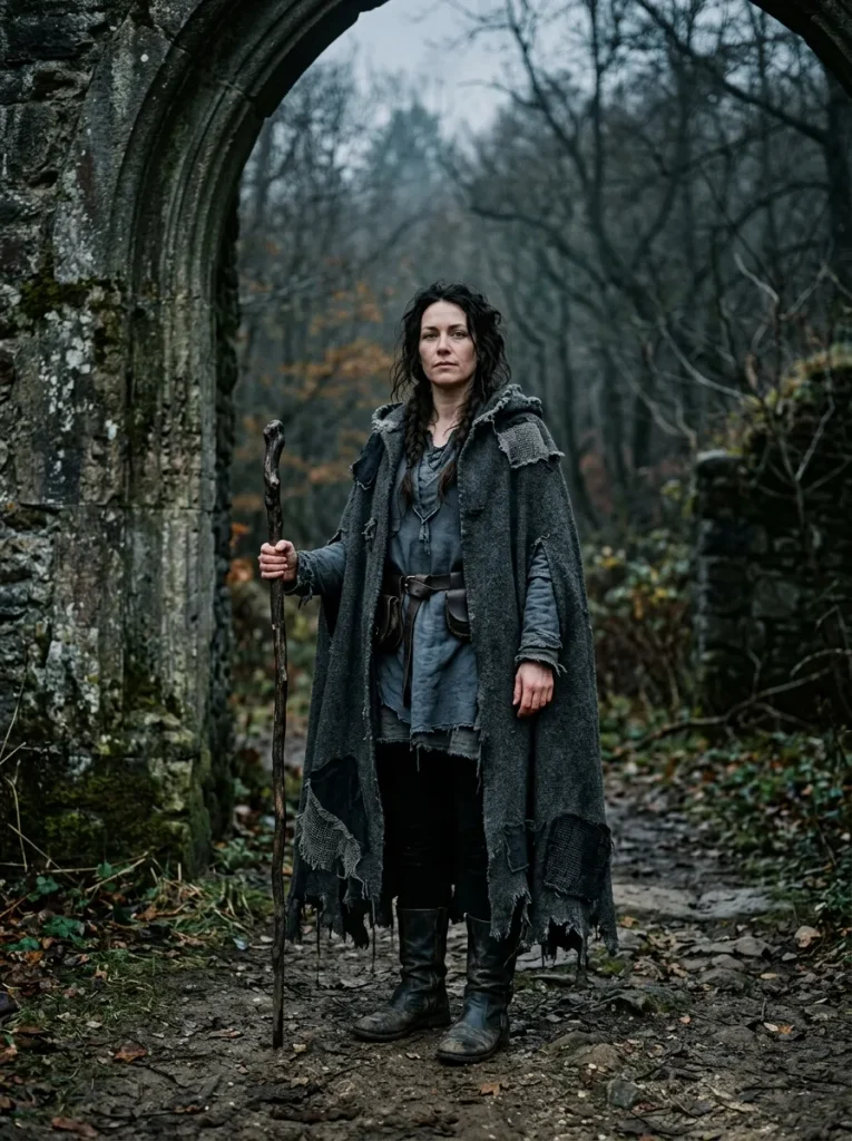 Tattered Charcoal Wanderer Cloak