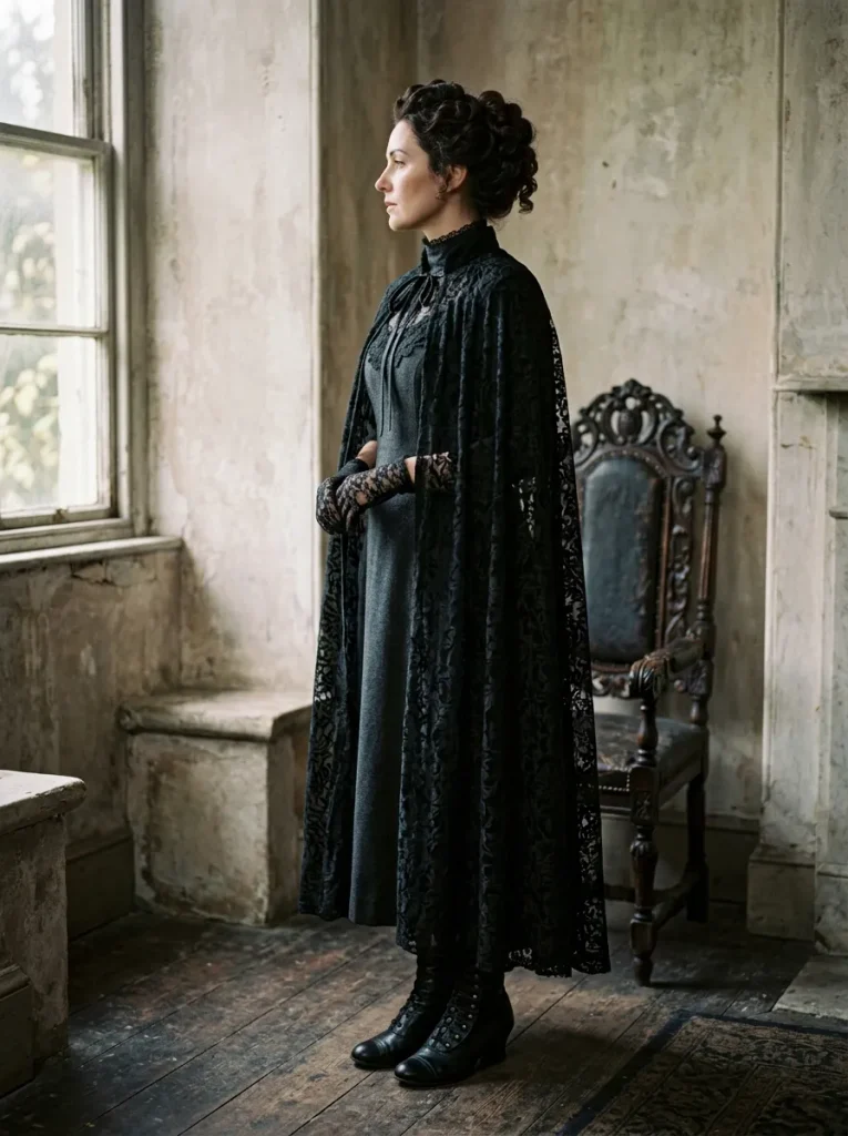 Victorian Black Lace Cloak