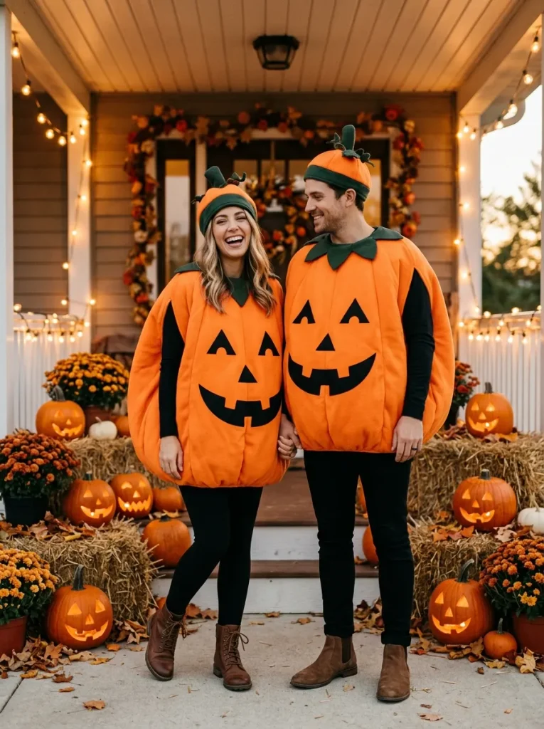 1. Classic Jack O Lantern Couple