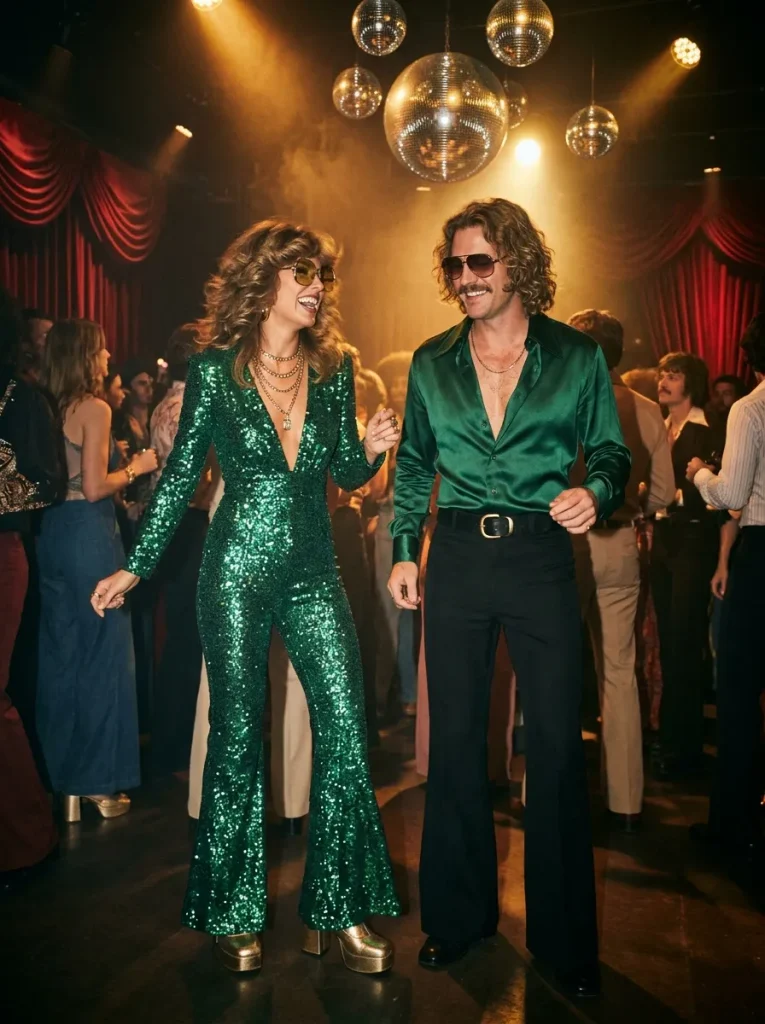 16. Emerald Green Disco Couple
