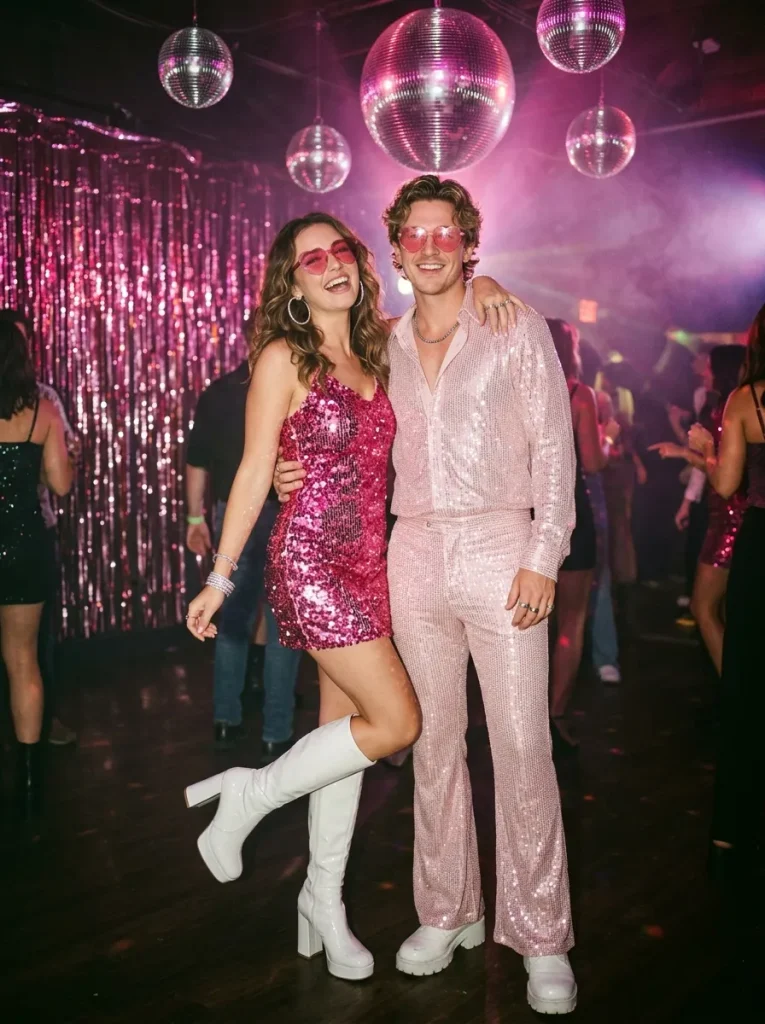6. Pink Glitter Disco Duo