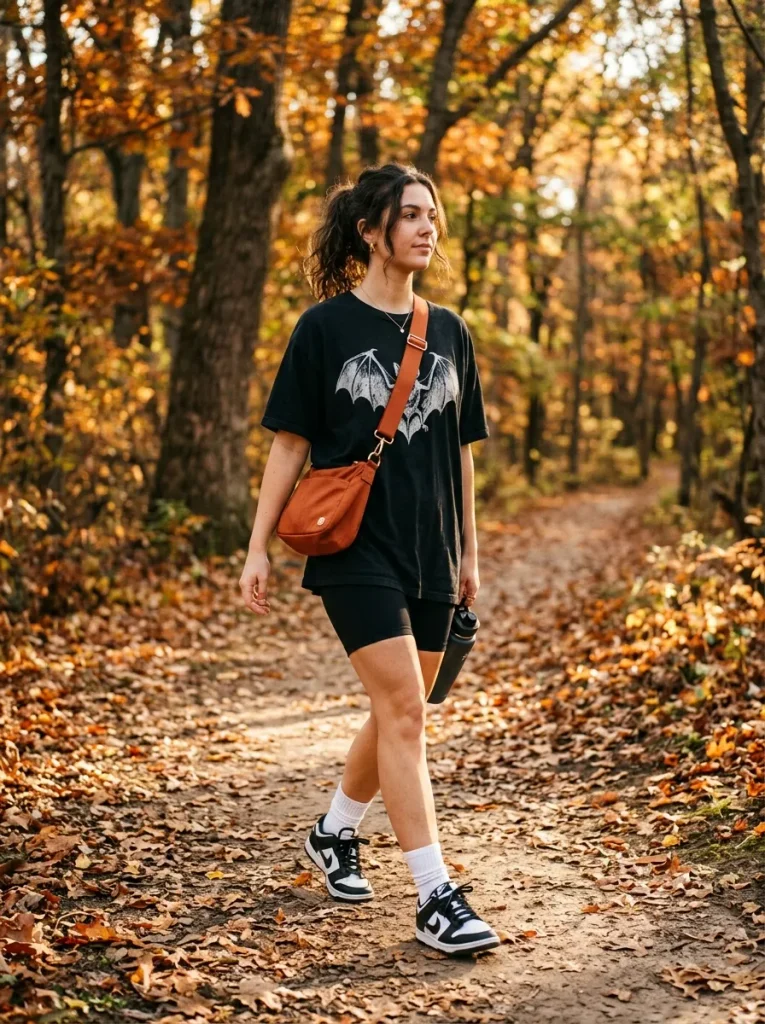 Bat Tee and Biker Shorts