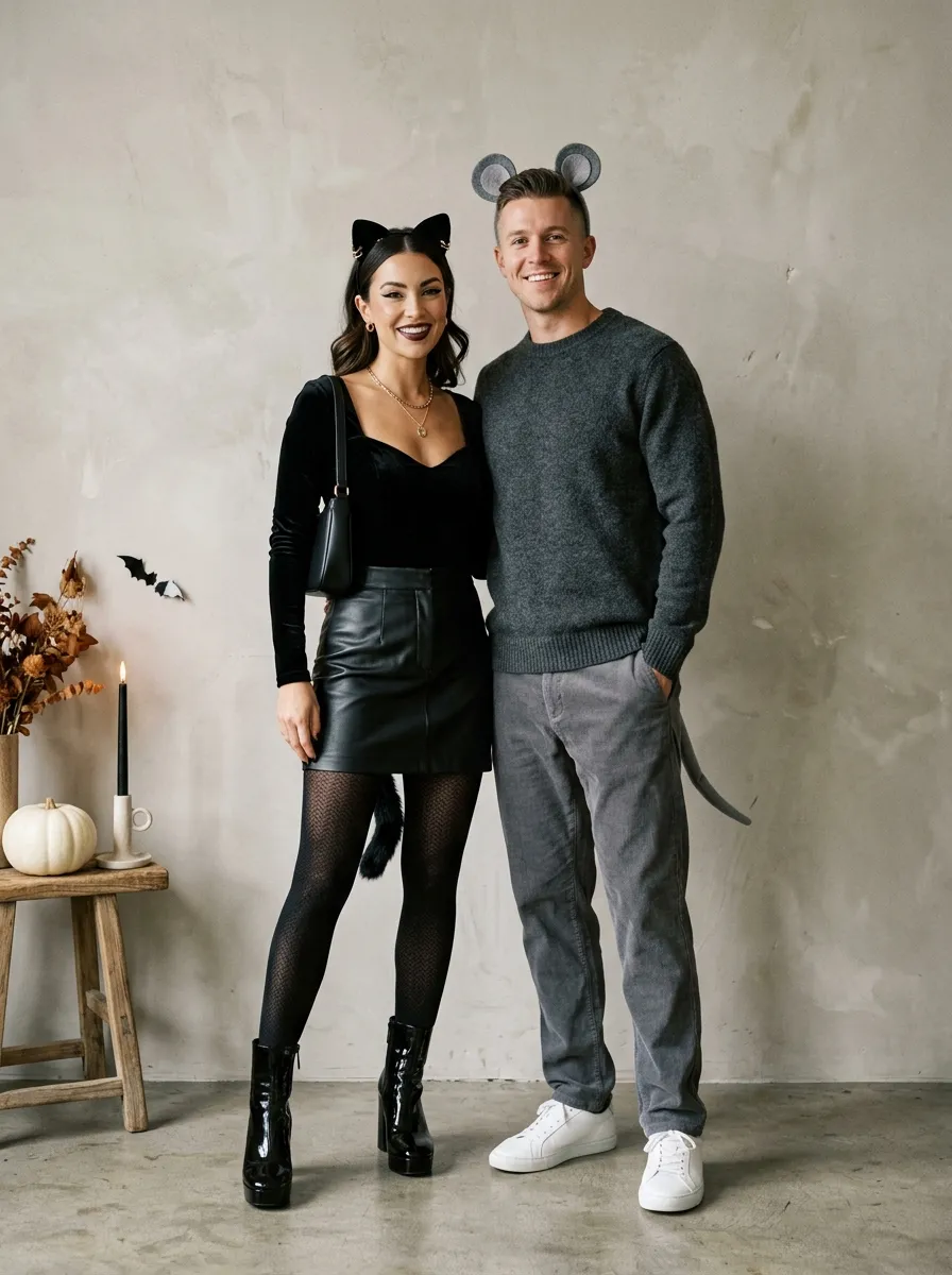 Black Cat Mouse Contrast
