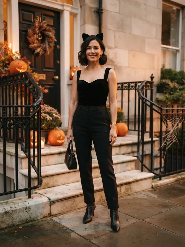Black Cat Trouser Set