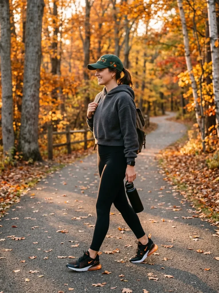 Black Leggings and Hoodie