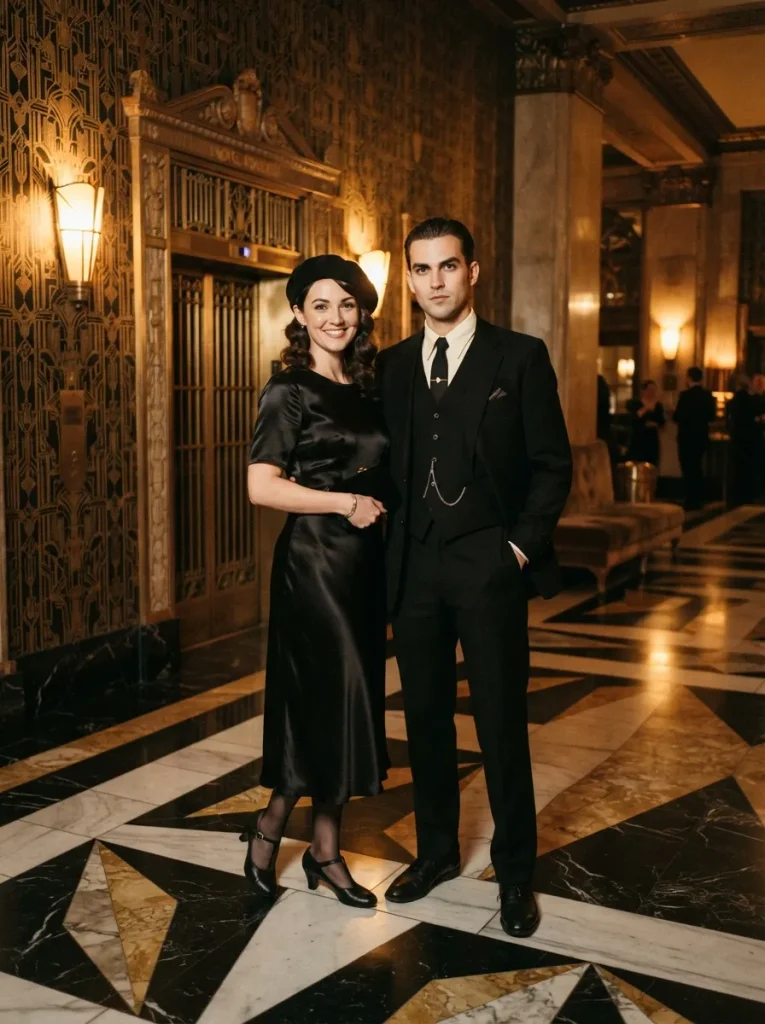 Black Satin Eveningwear