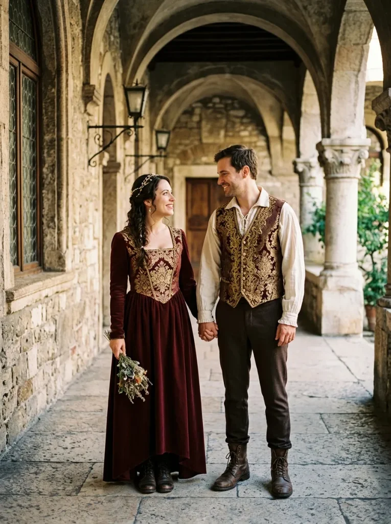 Burgundy Brocade Pairing