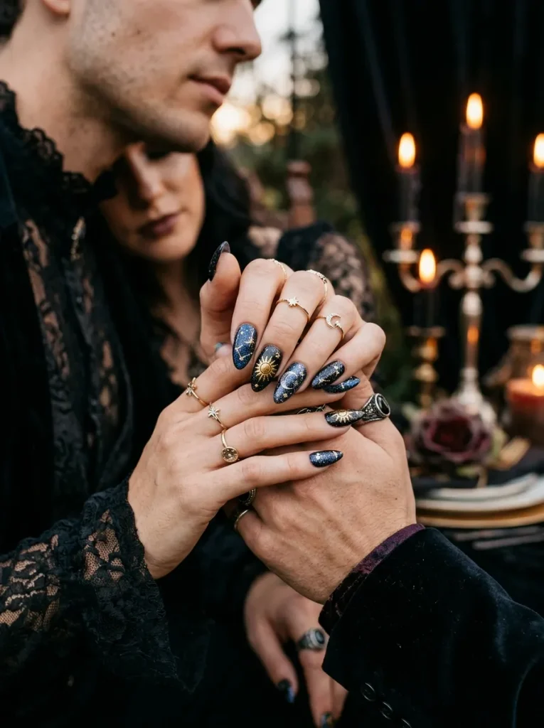 Celestial Halloween Nails
