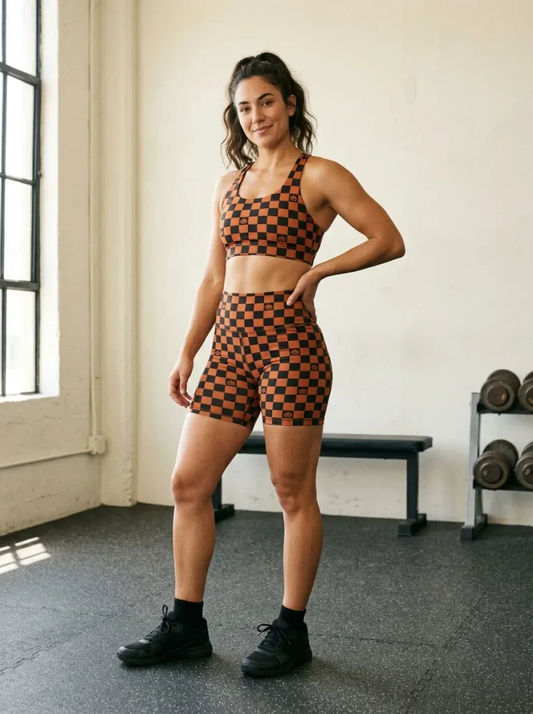 Checkered Pumpkin Workout Set