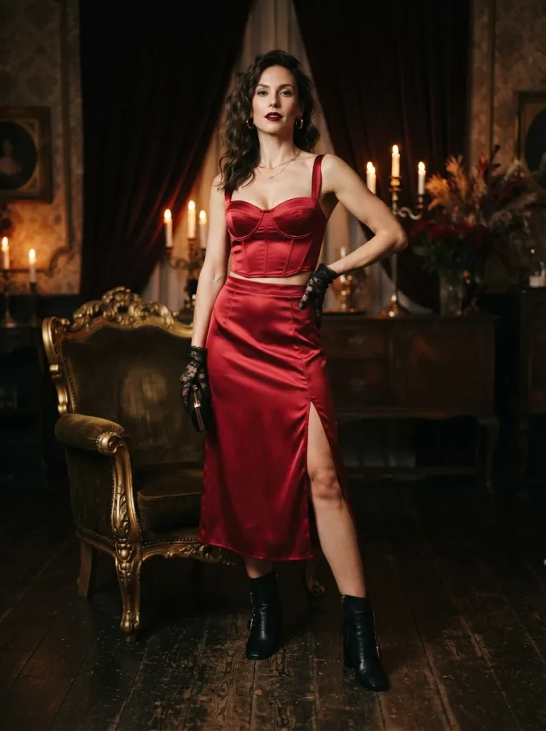 Crimson Vampire Skirt Set