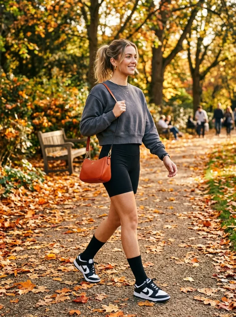 Cropped Sweatshirt and Biker Shorts