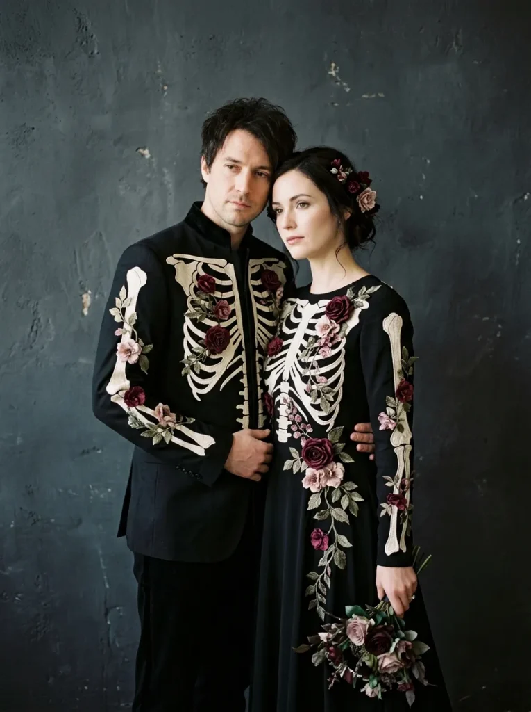 Floral Skeleton Couple