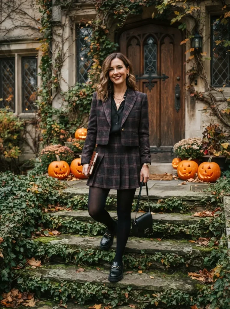 Gothic Schoolgirl Plaid Set