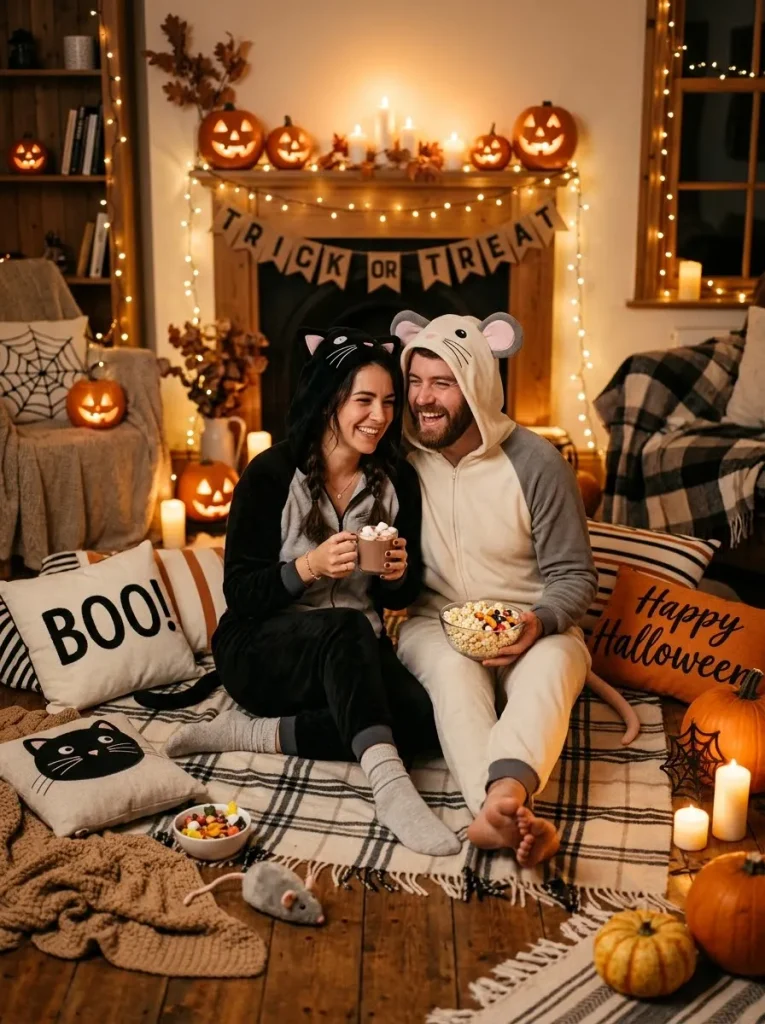 Halloween Couple Cat Mouse Pajama Party