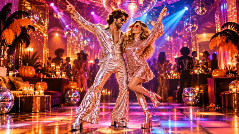 Halloween couple disco costumes