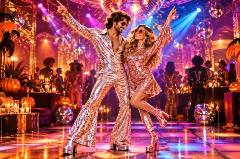 Halloween couple disco costumes