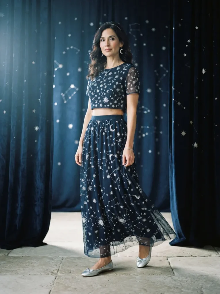 Midnight Celestial Skirt Set
