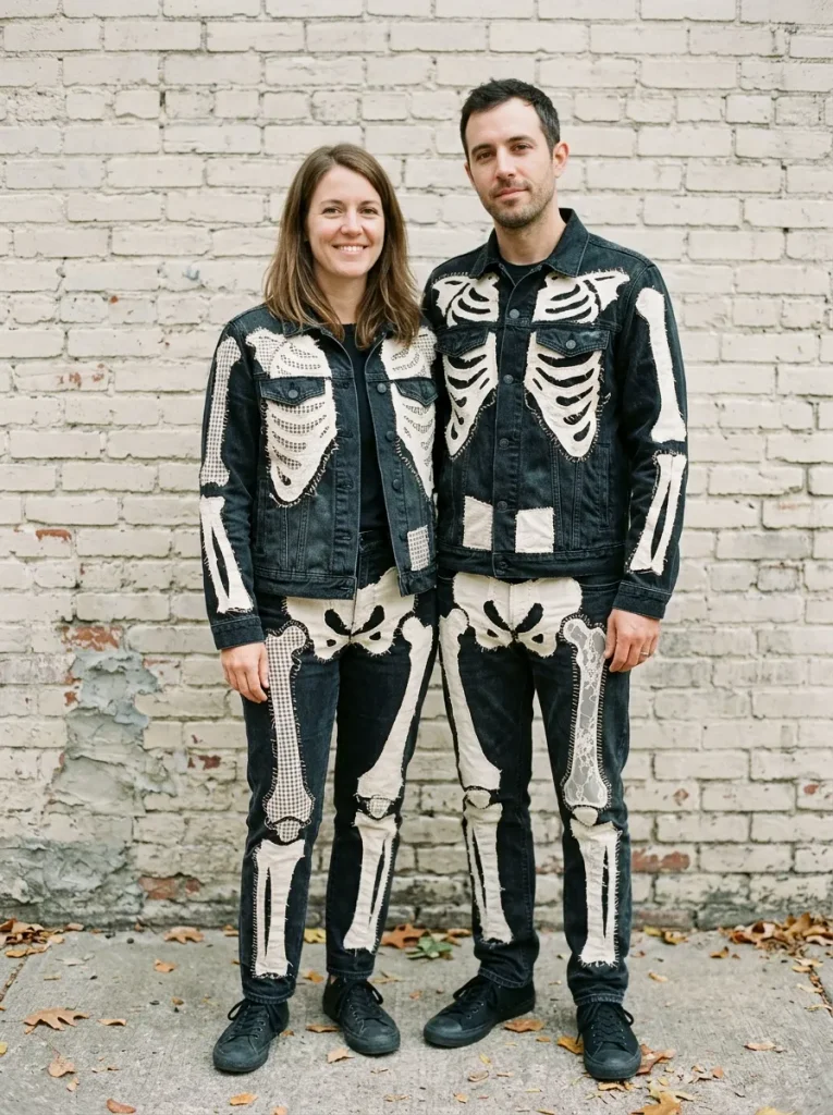 Patchwork Skeleton Couple