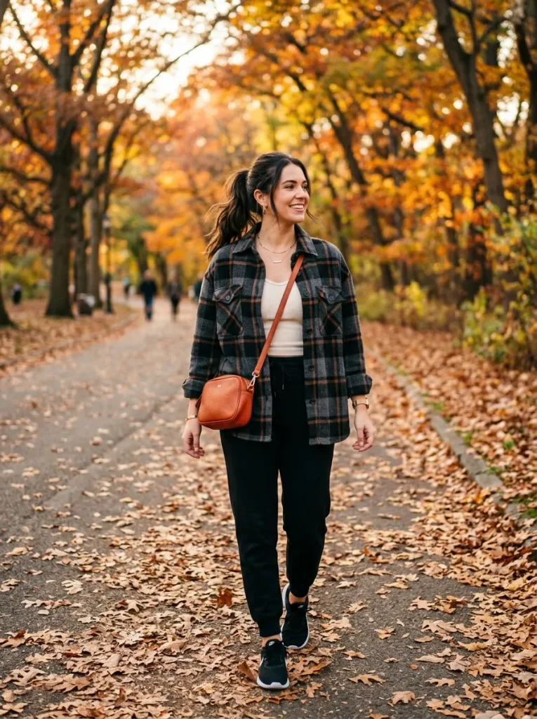 Plaid Shacket and Joggers