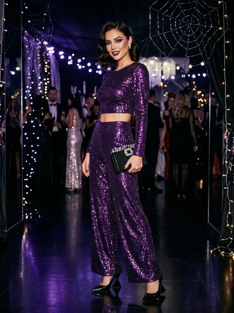 Purple Sequin Co Ord