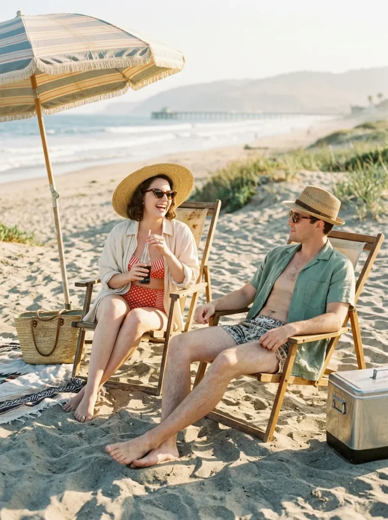 Retro Beach Couple