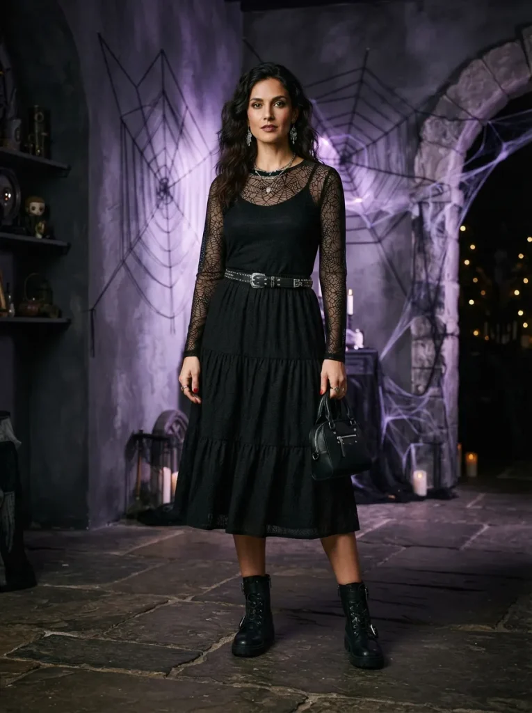 Spiderweb Mesh Skirt Set