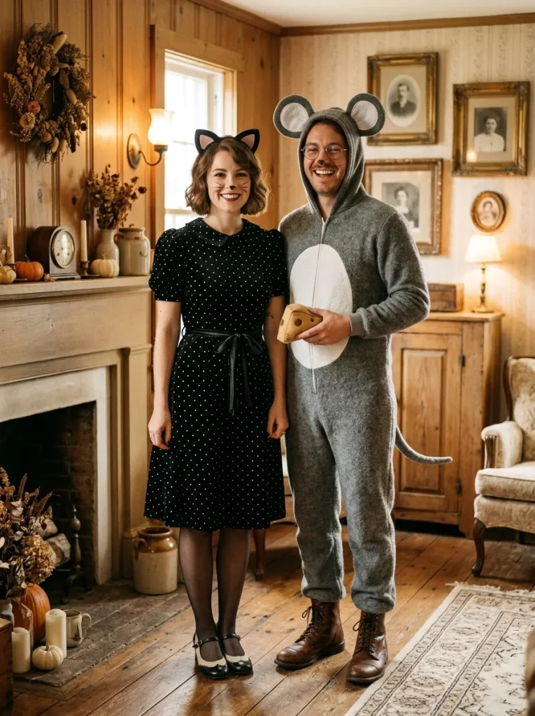 Vintage Cat Mouse Style
