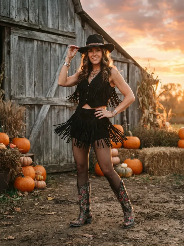Western Fringe Shorts Set
